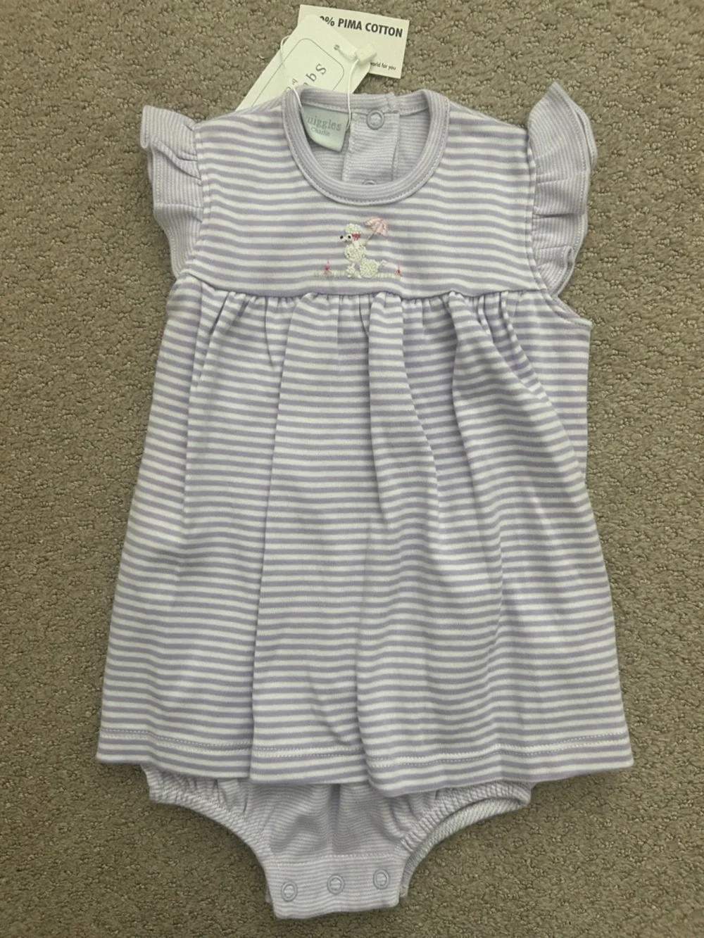 NWT Squiggles purple striped poodle apron bubble - Picture 1 of 4